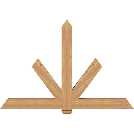 Ekena Millwork Kennewick Timber Gable Bracket, Western Red Cedar, 72"W x 48"H x 5 1/2"D x 5 1/2"F, 16/12 Pitch GBW072X48X0606KEN00SWR